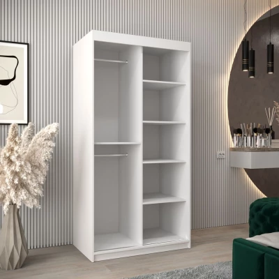 Kleiderschrank mit Spiegel aus EVA – Breite 100 cm, weiß