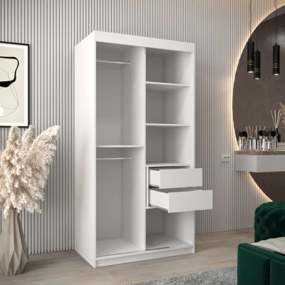 Kleiderschrank mit Spiegel aus EVA – Breite 100 cm, weiß