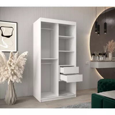 Kleiderschrank mit Spiegel aus EVA – Breite 100 cm, weiß