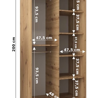 Kleiderschrank mit Spiegel aus EVA – Breite 100 cm, weiß