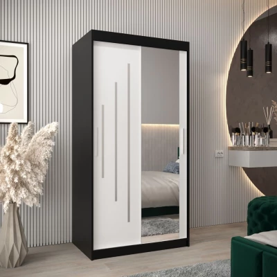 EVA-Spiegelschrank – Breite 100 cm, schwarz/weiß