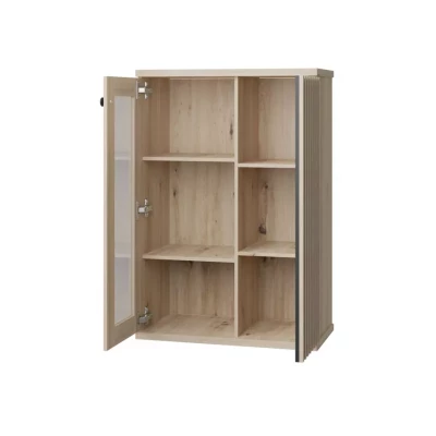 Niedriger Vitrinenschrank AIMY - Artisan Eiche