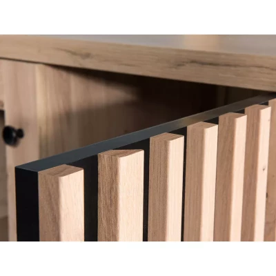 Niedriger Vitrinenschrank AIMY - Artisan Eiche