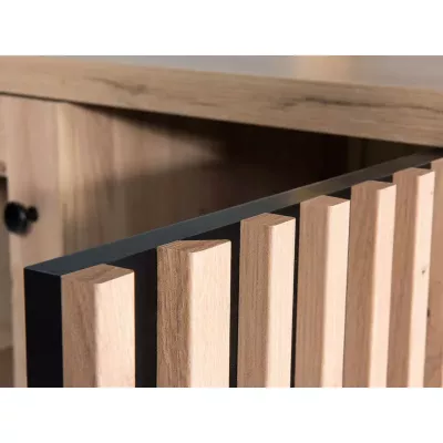 Niedriger Vitrinenschrank AIMY - Artisan Eiche