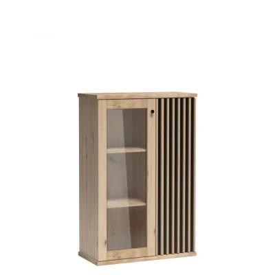 Niedriger Vitrinenschrank AIMY - Artisan Eiche