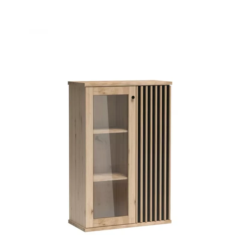 Niedriger Vitrinenschrank AIMY - Artisan Eiche