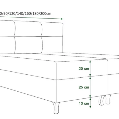 Boxspringbett mit Stauraum DORINA COMFORT – 200x200, Asche
