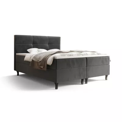 Boxspringbett mit Stauraum DORINA COMFORT – 200x200, Asche