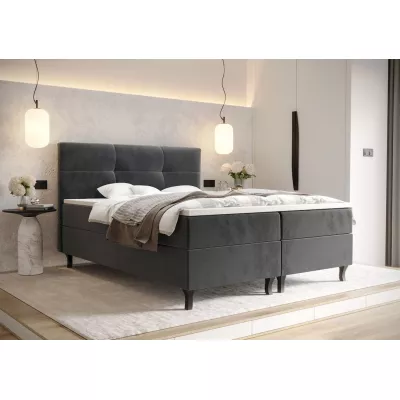 Boxspringbett mit Stauraum DORINA COMFORT – 200x200, Asche