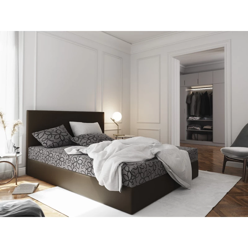 Boxspringbett mit Stauraum LUDMILA – 200x200, Grau / Braun