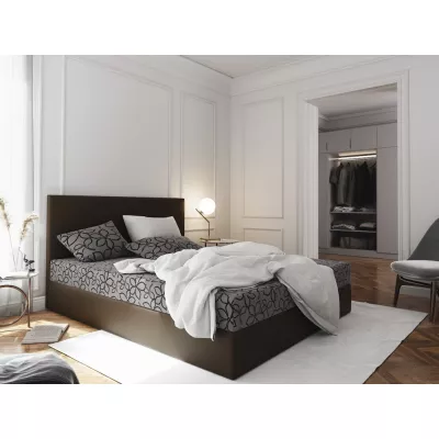 Boxspringbett mit Stauraum LUDMILA – 200x200, Grau / Braun