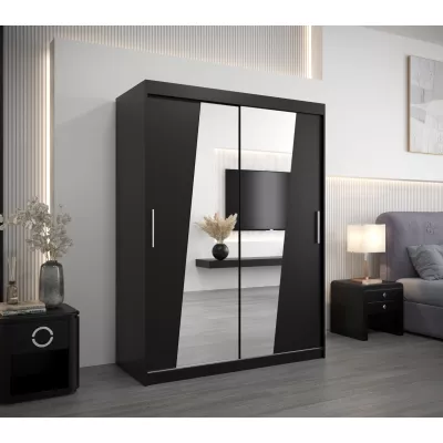 Kleiderschrank mit Spiegeln ELVIRA – Breite 150 cm, schwarz