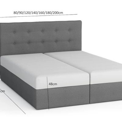 Ehebett mit Stauraum KATRIN COMFORT – 140x200, hellgrau