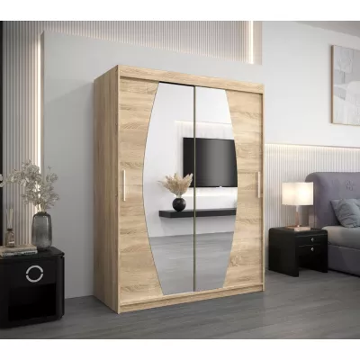 Kleiderschrank mit Spiegeln NIKOLA – Breite 150 cm, Sonoma-Eiche
