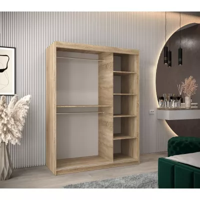 Kleiderschrank mit Spiegeln NIKOLA – Breite 150 cm, Sonoma-Eiche