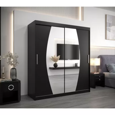 Schwebetürenschrank DITA – Breite 180 cm, Schwarz