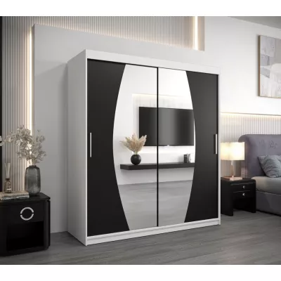 Schwebetürenschrank DITA – Breite 180 cm, Weiß/Schwarz
