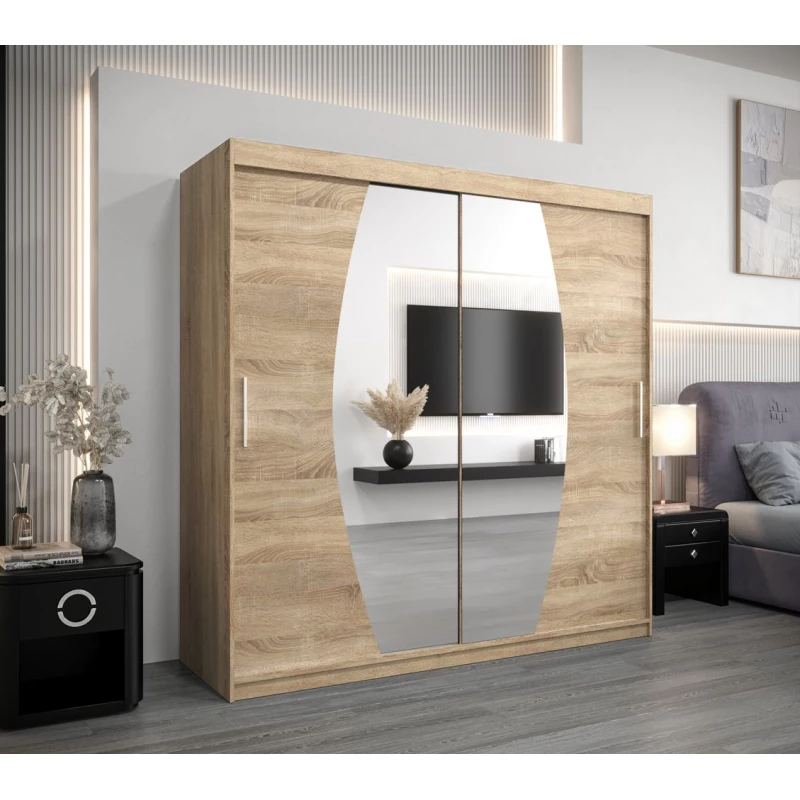 Kleiderschrank LILIANA – Breite 200 cm, Sonoma-Eiche