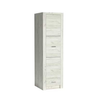 Schmaler Schrank BESS – Breite 56 cm, weißes Kraftpapier Eiche