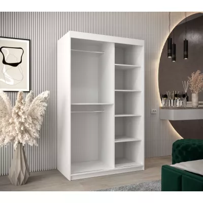 Kleiderschrank mit Spiegel KAMILA – Breite 120 cm, weiß/sonoma Eiche