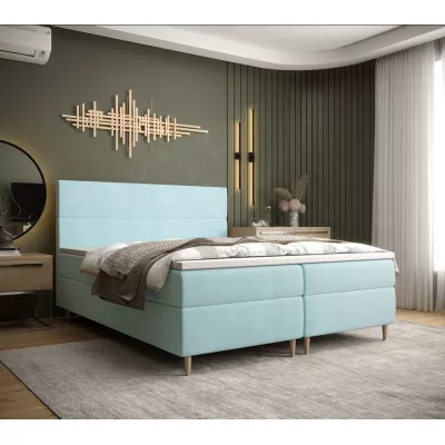 Boxspringbett ANGELES COMFORT – 200x200, Hellblau