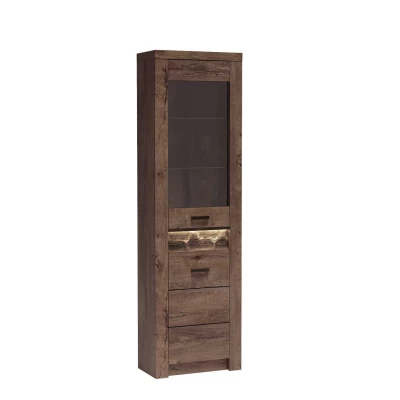 Hohe Vitrine BESS - dunkle Esche