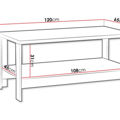 GINETTE 2 Couchtisch - Hickory-Walnuss