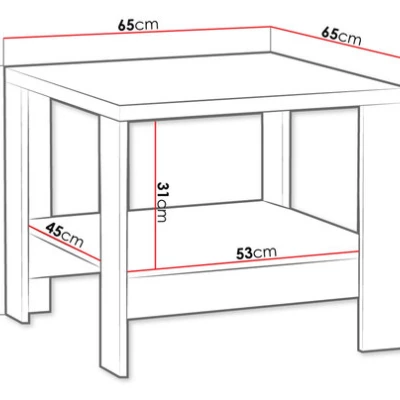 GINETTE 1 Couchtisch - Hickory-Nussbaum