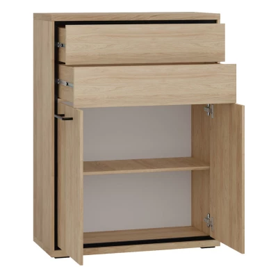GINETTE hohe Kommode - Hickory-Nussbaum