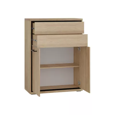 GINETTE hohe Kommode - Hickory-Nussbaum