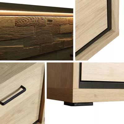 GINETTE hohe Kommode - Hickory-Nussbaum