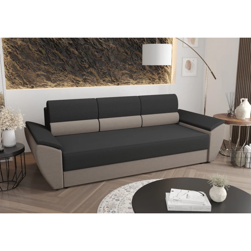 Schlafsofa OPHELIA – Dunkelgrau/Hellbraun