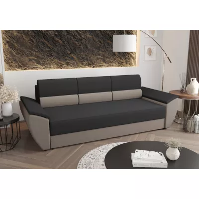 Schlafsofa OPHELIA – Dunkelgrau/Hellbraun