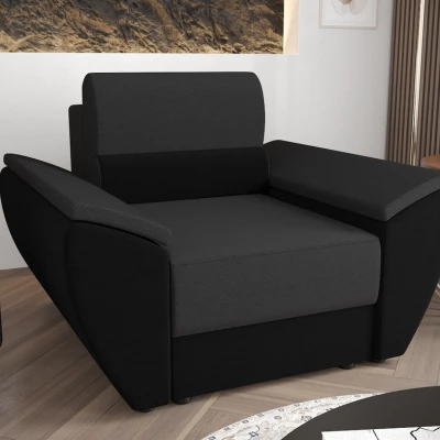 Stilvoller Sessel OPHELIA – dunkelgrau/schwarz