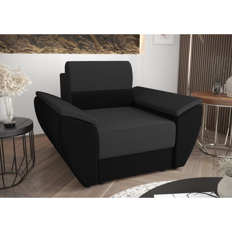 Stilvoller Sessel OPHELIA – dunkelgrau/schwarz Stilvoller Sessel OPHELIA – dunkelgrau/schwarz