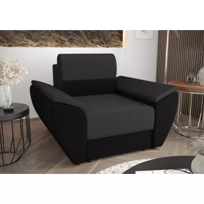 Stilvoller Sessel OPHELIA – dunkelgrau/schwarz