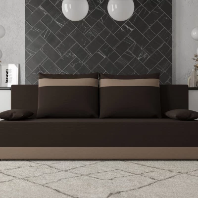 Schlafsofa mit Stauraum OLIVE – Braun/Beige