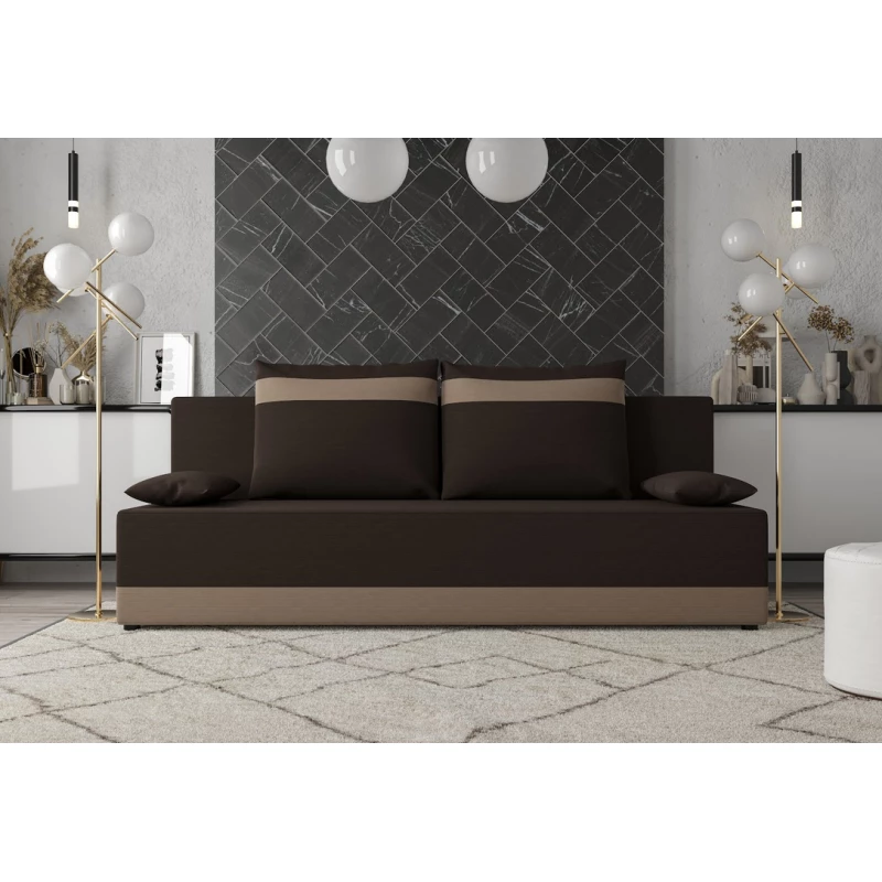 Schlafsofa mit Stauraum OLIVE – Braun/Beige