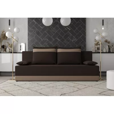 Schlafsofa mit Stauraum OLIVE – Braun/Beige