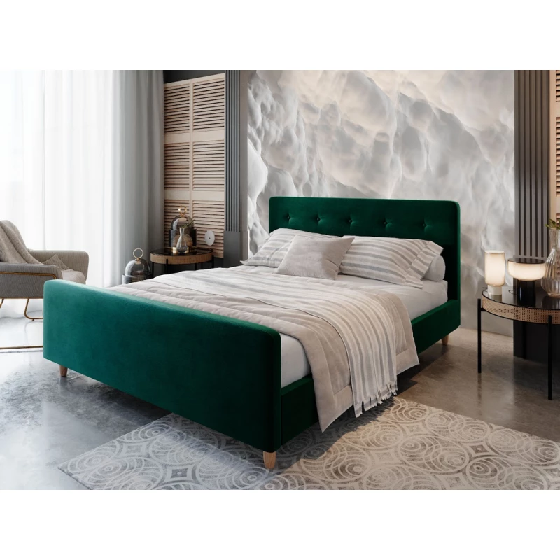 Einzelbett mit Stauraum NESSIE 2 – 90x200, grün