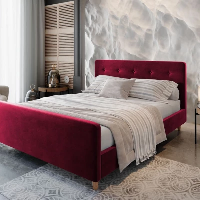 Ehebett mit Stauraum NESSIE 2 – 180x200, rot