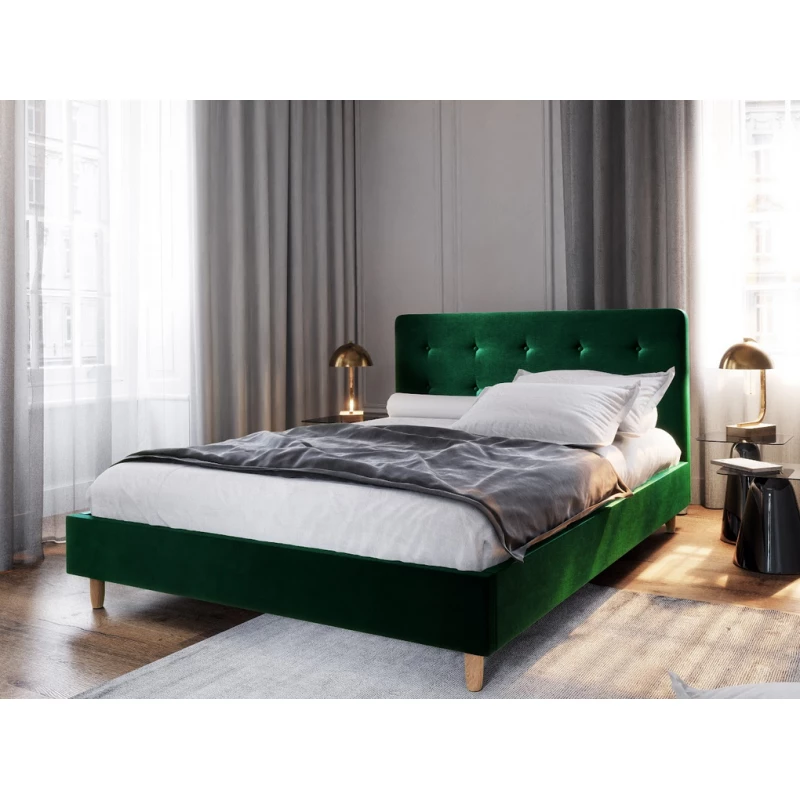 Einzelbett mit Stauraum NOOR – 90x200, grün