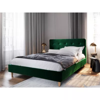 Einzelbett mit Stauraum NOOR – 90x200, grün