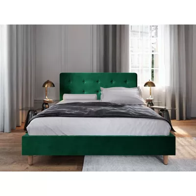 Einzelbett mit Stauraum NOOR – 90x200, grün