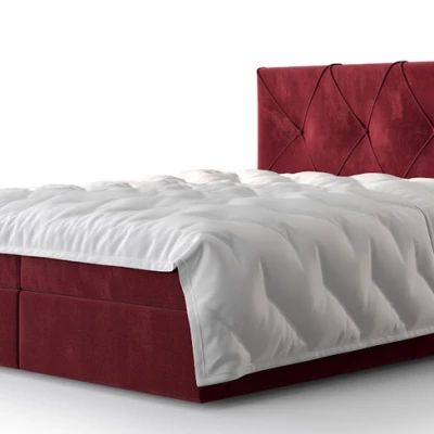 Hotelbett mit Stauraum LILIEN – 200x200, rot