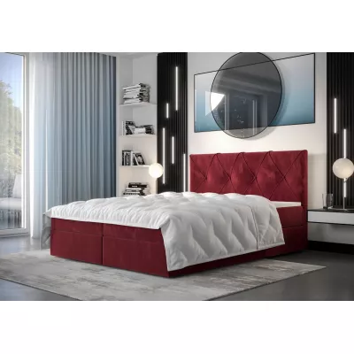 Hotelbett mit Stauraum LILIEN – 200x200, rot
