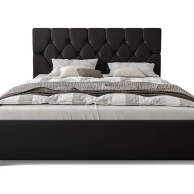Polsterdoppelbett NARINE – 140x200, schwarz