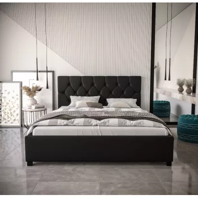 Polsterdoppelbett NARINE – 140x200, schwarz