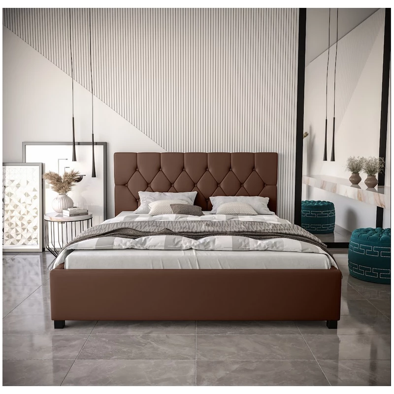 Ehebett mit Stauraum NARINE 2 – 180x200, braun
