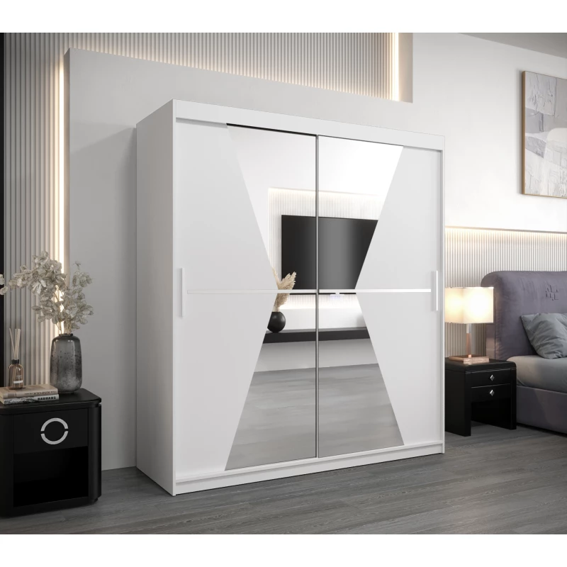 Schwebetürenschrank MILANA – Breite 180 cm, Weiß